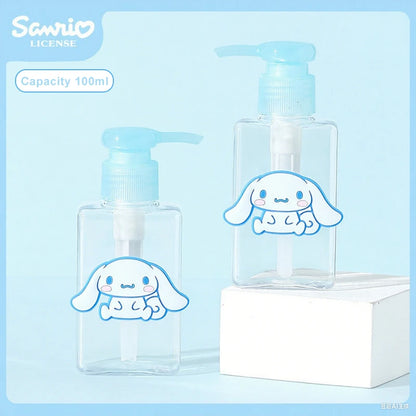 1PC 100ML Sanrio My Melody Kuromi Cute Cartoon Travel Sub-bottle Press Portable Spray Empty Bottle Cinnamoroll Lotion Bottle