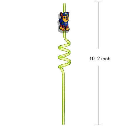 Paw Patrol Reusable Drinking Straws Birthday Party Favor Milkshake Ice Drinks Straws Christmas Wedding Supplies Halloween Decora