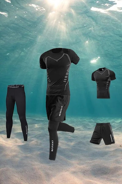 Men's swimsuit full body sun protection long sleeve short sleeve pants Boys swim shorts long pants swim top surf snorkeling beac