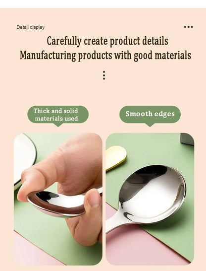 Outdoor Tourism 304 Stainless Steel Portable Tableware, CHILDREN'S Tableware, Dessert Tableware, Spoon and Fork Combination