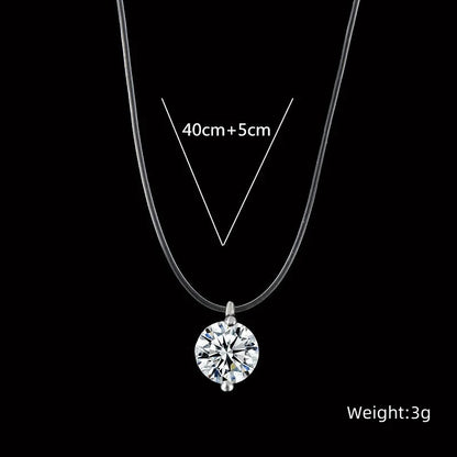 Transparent Fishline Women's Chokers Crystal Ball Pendants Shiny Luxury Wedding Neck Jewelry Fashion Neck Accessories Collar