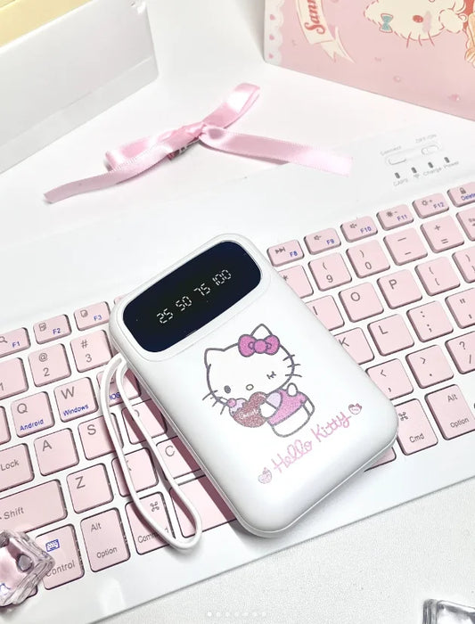 Kuromi 10000mah Power Bank With Built-In Cables - 18w Pd Fast Charging, Ultra Slim Portable Charger For Phone
