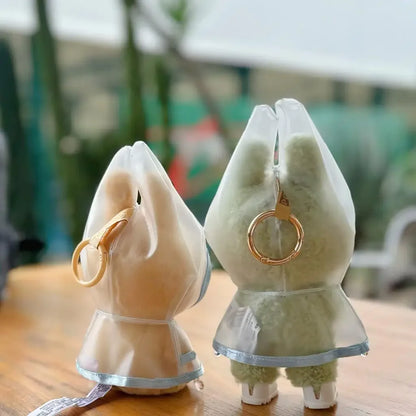 17cm Labubu v1/v2/v3用 夏のドール服 うさぎ耳レインコート Labubu衣装 DIY Labubu服 ギフト