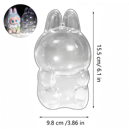 Labubuアクセサリー 透明保護カバー ぬいぐるみカバー Labubu I II ドールディスプレイバッグ ミニポータブル収納ボックス
