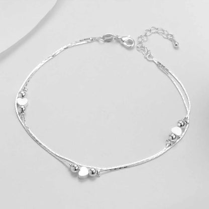 Heart Shaped Foot Chain Anklets Bracelets 925 Sterling Silver Fashion Jewelry For Women Wholesale