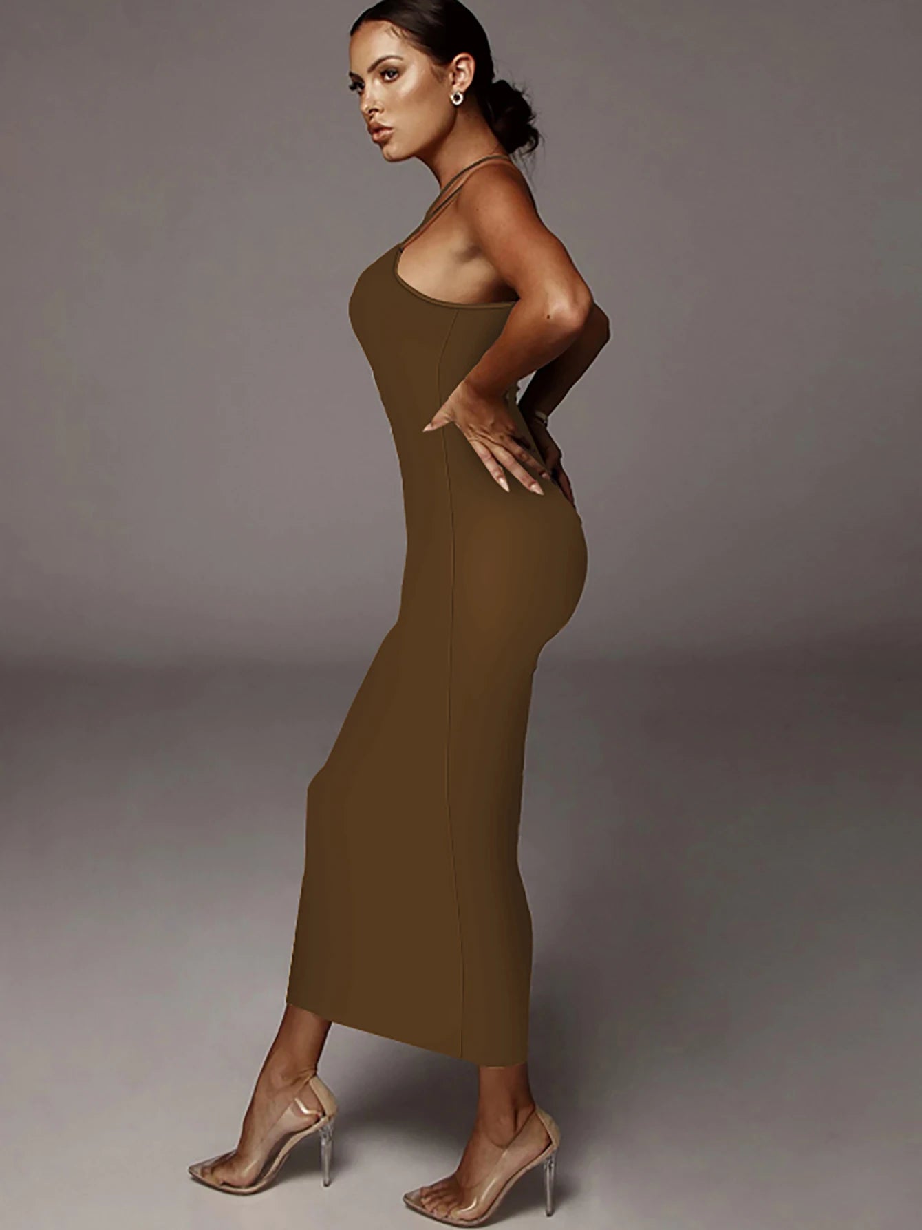 Dulzura Women Party Club Evening Streetwear Leopard Bodycon Midi Dress 2024 Summer Clothes Wholesale Items For Business