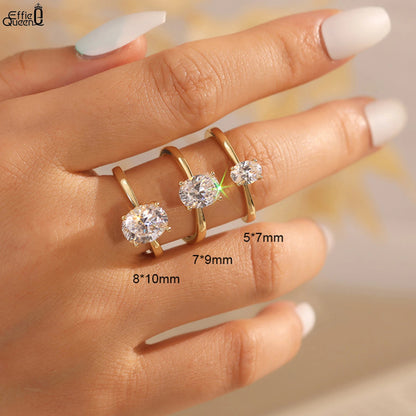 Effie Queen 925 Sterling Silver Eternity Ring with Brilliant Round-Cut Moissanite, Versatile Piece to Complement Any Event MOR01