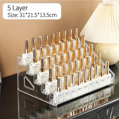 3/4/5/6/7 Layers Acrylic Nail Polish Display Rack Transparent Cosmetic Organizer Multi-layer Simple Mounting Rack Stand Holder