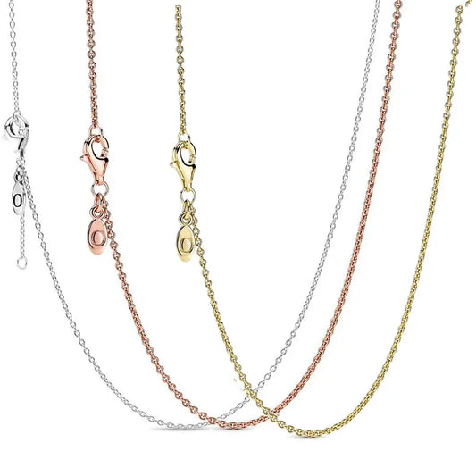 925 sterling silver women's jewelry rose gold necklace can be designed with original charm pendant necklace DlY  jewelry gift