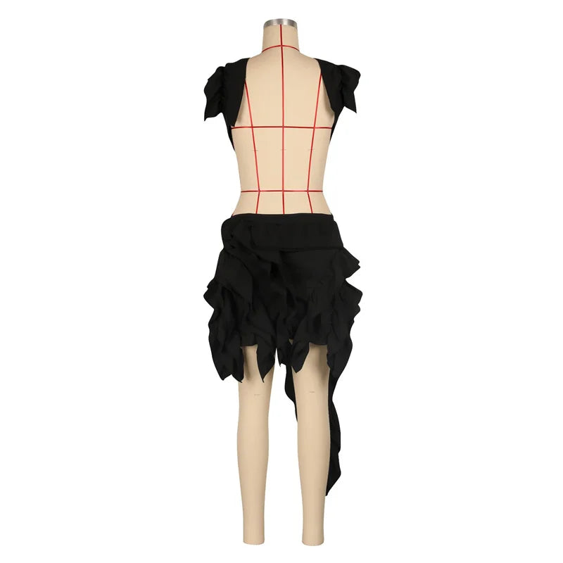 Sexy Off the Shoulder Backless Party Dresses Women Evening Celebrity Ball Gown Dress Birthday Nightclub Ruffles Prom Mini Dress
