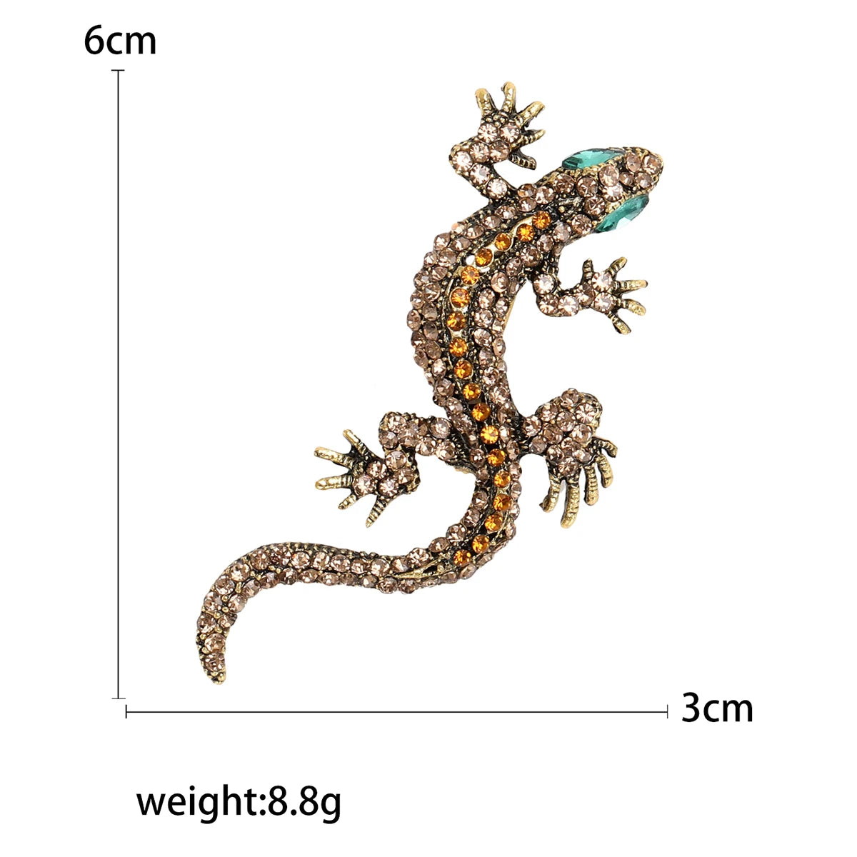 Rhinestone Chameleon Brooch for Women Unisex Enamel Lizard Pin Banquet Party Backpack Gifts Jewelry Accessories