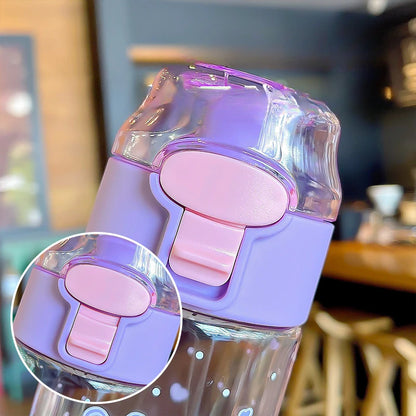550ml Sanrio Plastic Water Bottle Cute Cinnamoroll Kuromi Water Cup Girls Plastic Drink Bottle Portable Outdoor Sports Cups