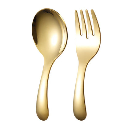 Outdoor Tourism 304 Stainless Steel Portable Tableware, CHILDREN'S Tableware, Dessert Tableware, Spoon and Fork Combination