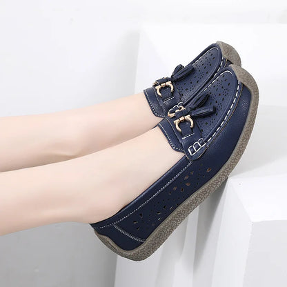 2025 New Loafers Women Summer Fashion Round Toe Nurse Shoes Soft Sole Non-slip Flat Shoes Breathable Casual Sports Women's Shoes
