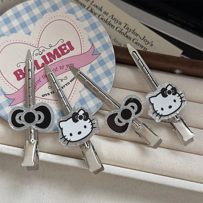 2/3/7pc Sanrio Hello Kitty Hairpin Pin Anime Cartoon Kuromi Cinnamoroll My Melody Barrettes Kawaii Hair Accessories Holiday Gift