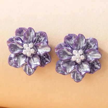 925 Silver Needle Korean Fashion Bowknot Tulip Earrings For Women Jewelry 2025 Trending New Women's White Flower Earrings Brinco
