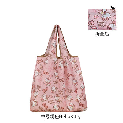 New Hello Kitty Supermarket Shopping Bag Large Capacity Bag Cartoon kuromi Portable Foldable Cloth Bag Shoulder Bag