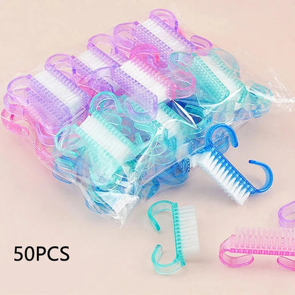 10/1個 プラスチック ネイルブラシ ミックスカラー ネイルハンドスクラブ クリーニングブラシ ダストクリーナー ネイルアート マニキュア ソフトリムーバーツール
