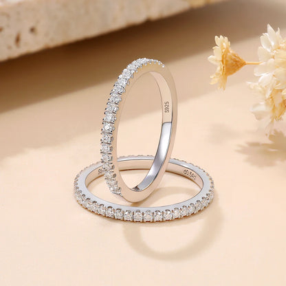 1.4mm Moissanite Wedding Band for Women S925 Sterling Silver Moissanite Rings D Color VVS1 Lab Diamond Ring Fine Jewelry Gift