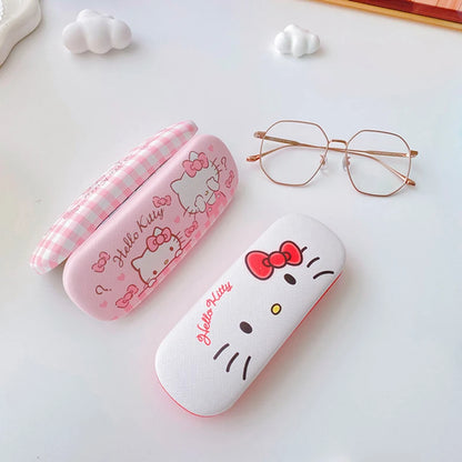 Cartoon Stitch Hello Kitty Glasses Case Children Students Anti Drop Glasses Storage Box Princess Series Pattern Protective Case
