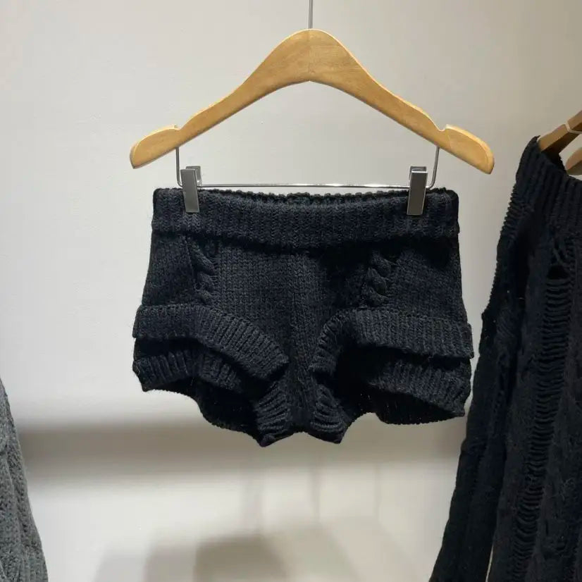 Kimotimo Hot Sexy Knit Shorts Women Korean Fashion Casual Outerwear Sheath Mini Pants 2025 Spring Solid Versatile Y2k Streetwear