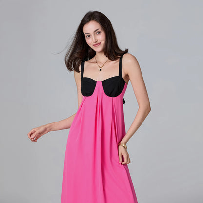 Puloru Night Clubbing Party Dresses Women Patchwork Backless Sleeveless Loose Fit Slips Long Dress Gown Evening Vestidos