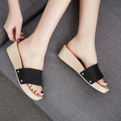 Woman Slippers Height Shoes For Women Thick Slides Platform Sandals Elegant And Fashionable Stylish Novelties But Cheap 39