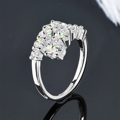10 Stones All Moissanite Bridal Rings Open Ring 925 Silver with Certificate Woman Engagement Wedding Jewelry Anillos Original