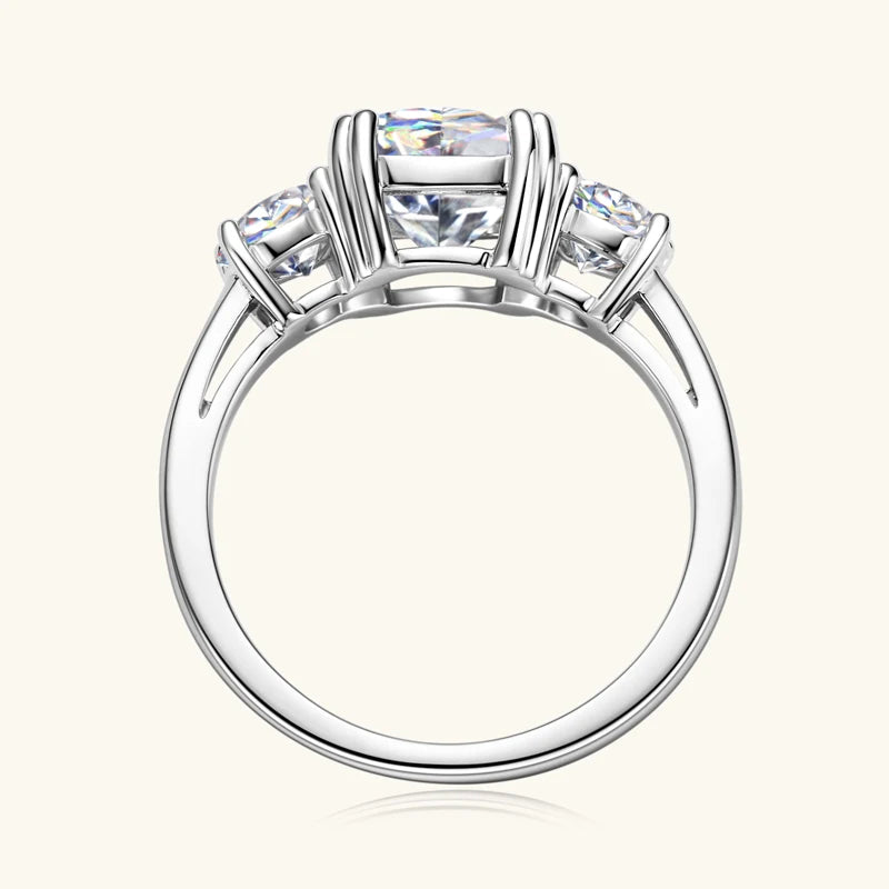 RAPRGOLD GRA Certified All Moissanite Rings for Women Original 925 Sterling Silver Ring Wedding Band Fine Jewelry Gifts Anillos