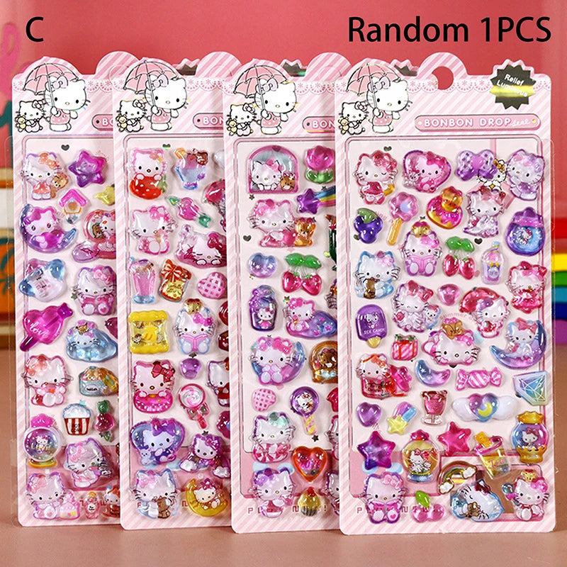 Kawaii Sticker DIY Hand Account Diary Decorative Kitty Kuromi Funny Cartoon Kids Girls Christmas Birthday Gift Reward Toy