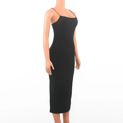 Summer Sexy Dress Women Fashion Streetwear Sleeveless Backless Solid Bodycon Straps Dress Casual Clubwear Elegant Party Dresses