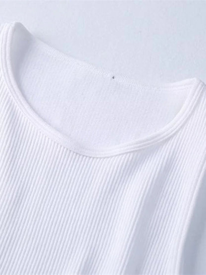 High Street Sexy Hem Tassel Diamond Beading Knitting T Shirt Chic Short Camis Tank Lady Slim Crop Vest Tops