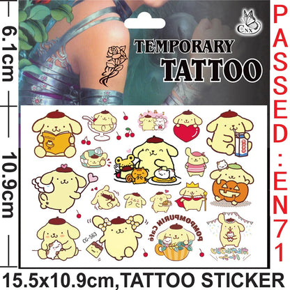 Sanrio series Tattoo Stickers Waterproof Cute Sticker Anime Birthday Party Supplies Decoration For Kids Women Men Gift