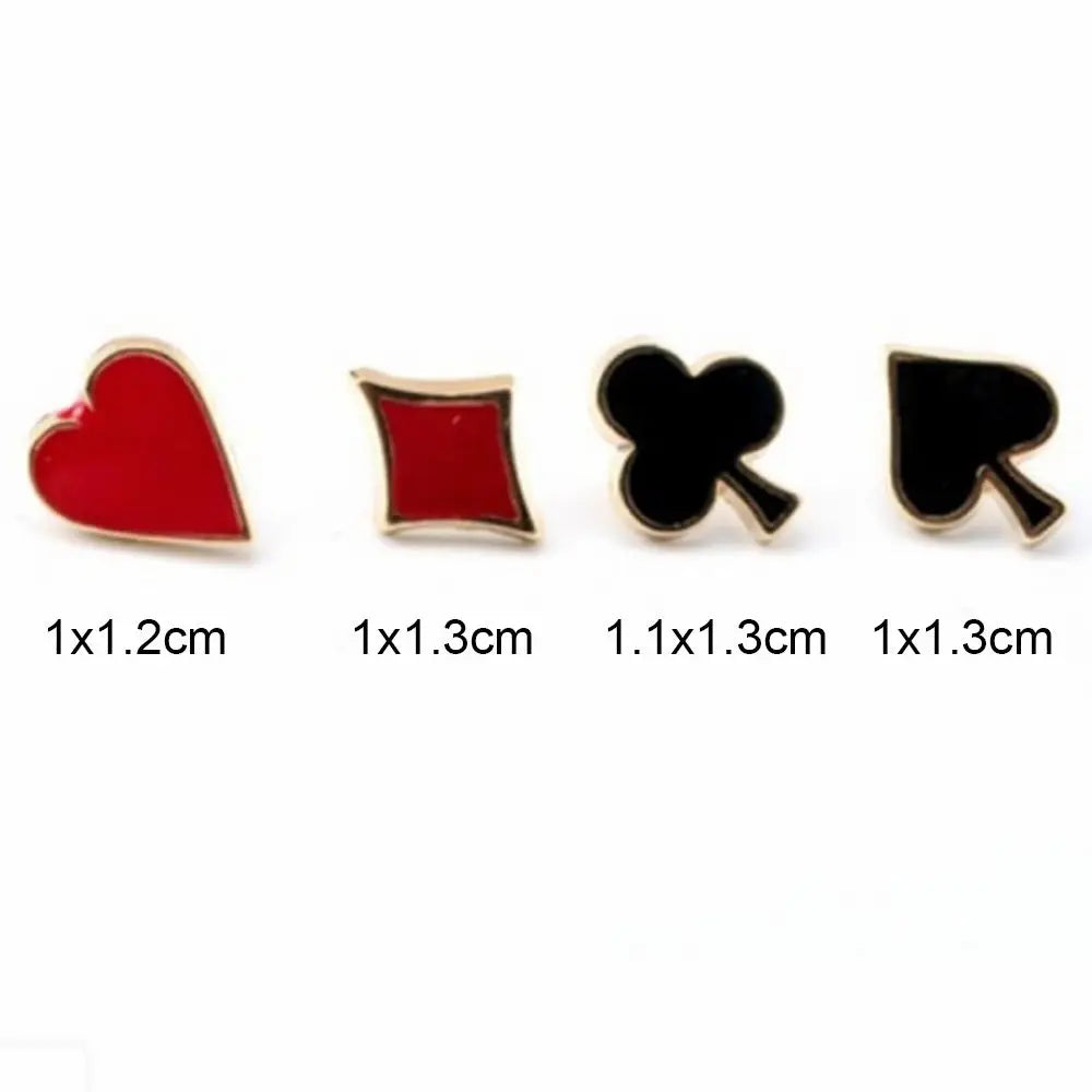 4pcs/set Popular Zinc Alloy Poker Broche Brooch Badges Small Poker Cufflinks Pins Brooches for Women Men Shirt Collar Accessory