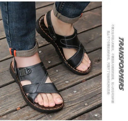 2025 New Men's Sandals for Men's Summer, Dual use for Cooling, Soft soled Exterior, Middle aged, Dad's Shoes, Elderly Shoes
