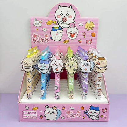 1/6/18Pcs Cute Chiikawa Hachiware Usagi Cartoon Animes Character Patch Press Pen 0.5mm Gel Pen Student Stationery Supplies Gifts