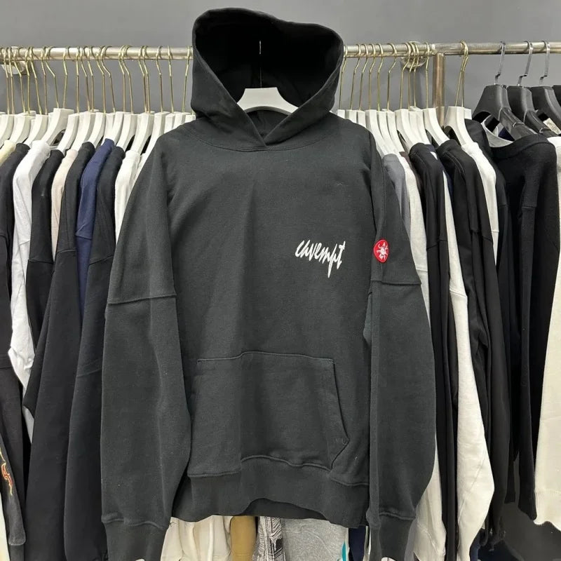 Batik Embroidery Black CAV EMPT Hoodies High Quality CE Retro Pullover Couple Cavempt Hoodie Sweatshirts for Men Women Hooded