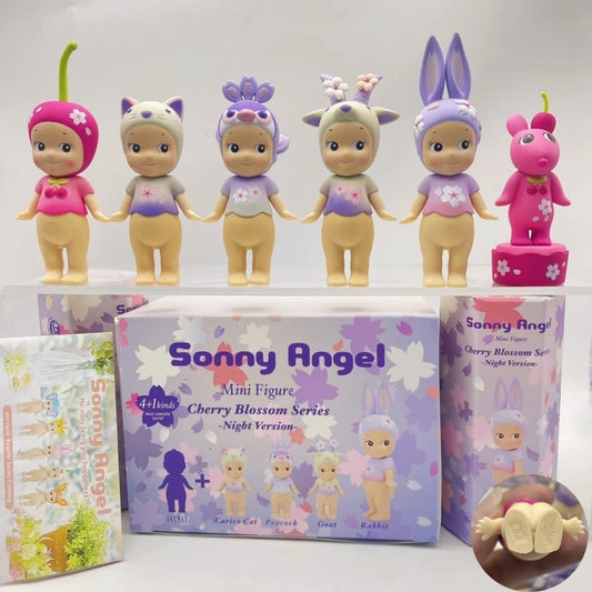 New Sonny Angel Blind Box Mini Figure Cherry Blossom Series Night Version Rabbit Surprise Tideplay Fans Toy Cure Doll Lucky Gift