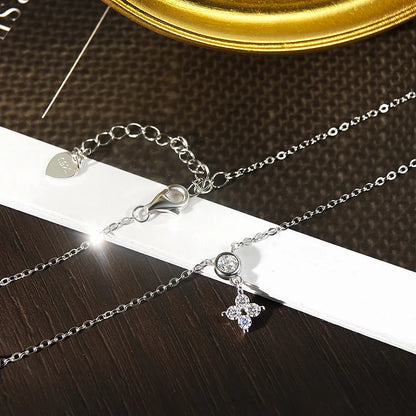 KNOBSPIN モアサナイト ネックレス レディース 四つ葉のクローバー ダイヤモンド ペンダント s925 スターリングシルバー 18k 繊細なデイリーネックレス ジュエリー