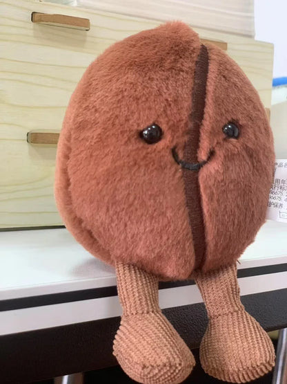 Jellycat コーヒー豆バッグペンダント 漫画ぬいぐるみ 笑顔のコーヒーフードぬいぐるみ かわいいキーチェーン ソフトドール 誕生日プレゼント 女の子