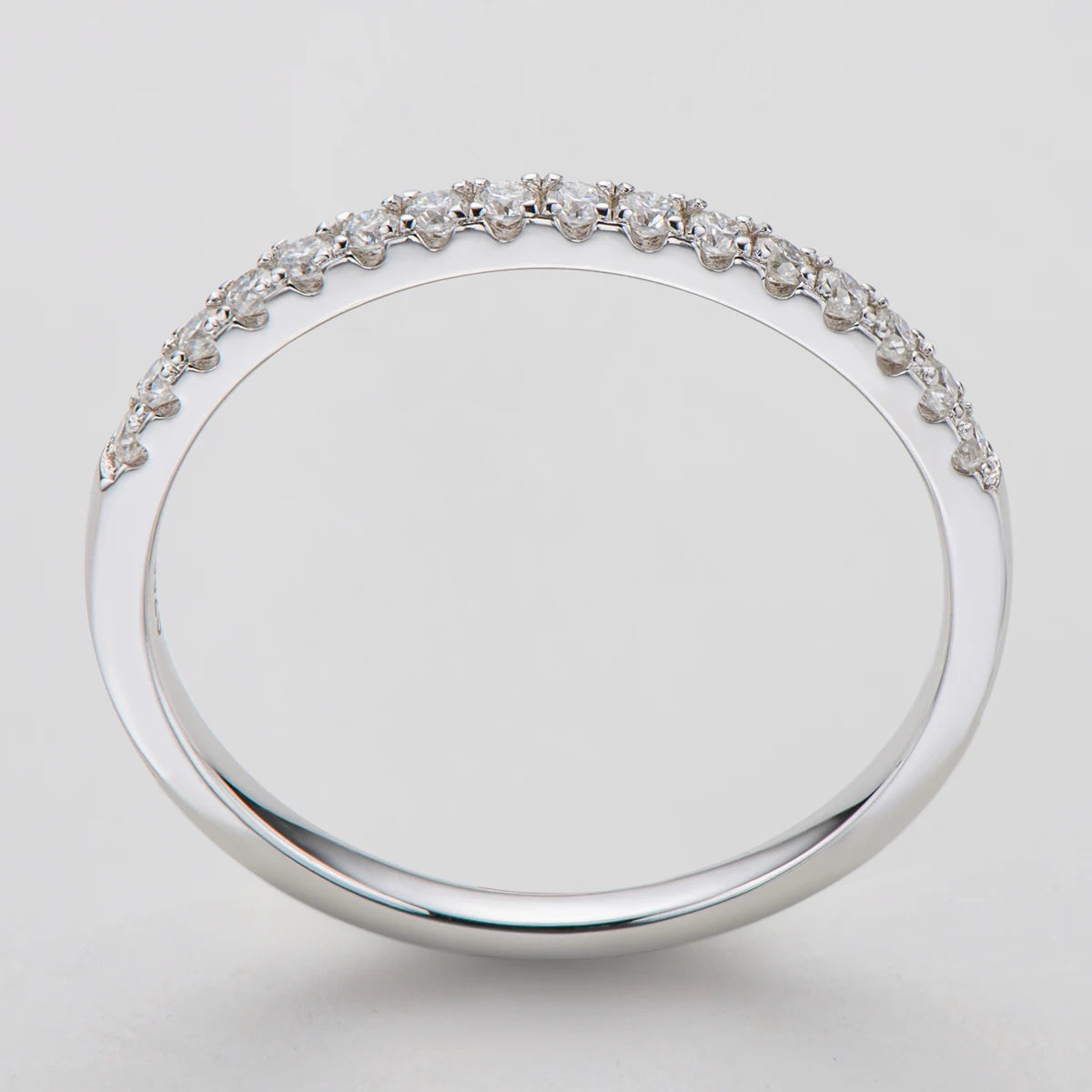 AINUOSHI 1.5mm Moissanite Ring 925 Sterling Silver Full Moissanites Eternity Band Engagement Wedding Rings for Women Jewelry
