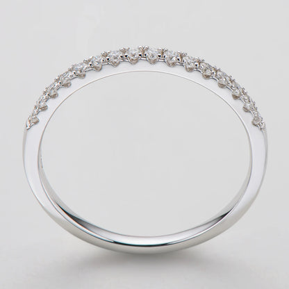 AINUOSHI 1.5mm Moissanite Ring 925 Sterling Silver Full Moissanites Eternity Band Engagement Wedding Rings for Women Jewelry