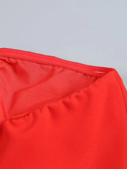 Red Brithday Dresses for Women Elegant prom Gown Sexy Strapless 3d Big Flower Evening Dress 2025 Summer Fashion Party Outfits