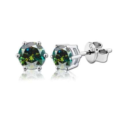D Color Certified 0.1ct-2ct GRA Moissanite Stud Earrings Lab Created Diamond 925 Sterling Silver Gold Plated Wedding Jewelry