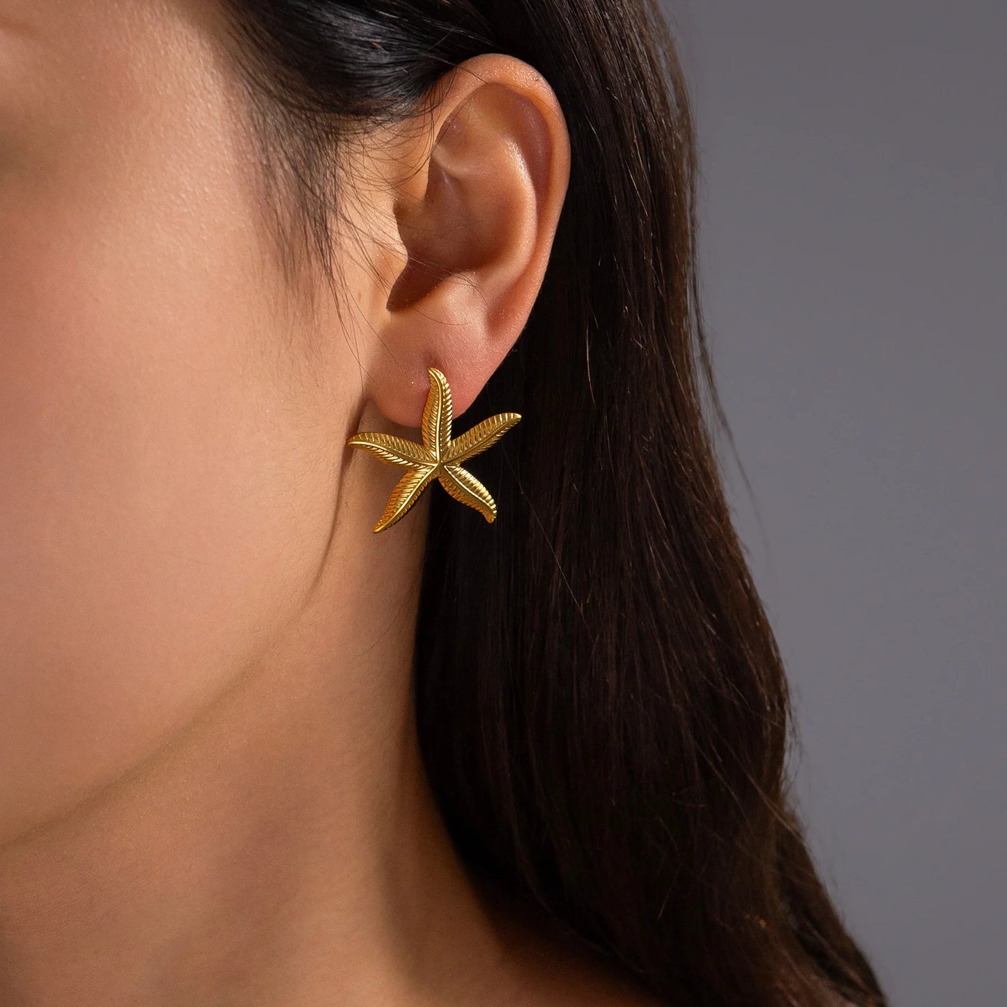 Haiyufly Fashion Simple Starfish Earrings for Women Stainless Steel Jewelry 2025 Trend Minimalist Stud Earrings Birthday Gift