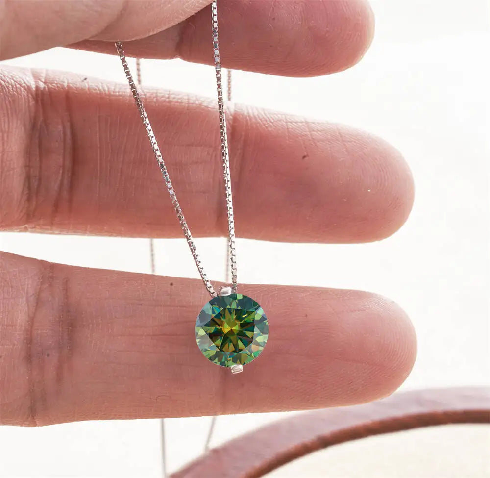 2CT Dカラー モアサナイト シンプル ペンダント ネックレス 証明書付き 925スターリングシルバー レディース ネックレス ファインジュエリー ウェディングギフト