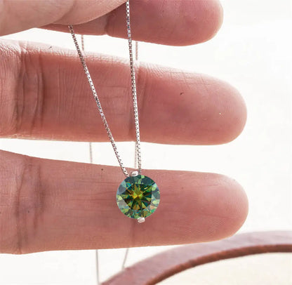 2CT Dカラー モアサナイト シンプル ペンダント ネックレス 証明書付き 925スターリングシルバー レディース ネックレス ファインジュエリー ウェディングギフト