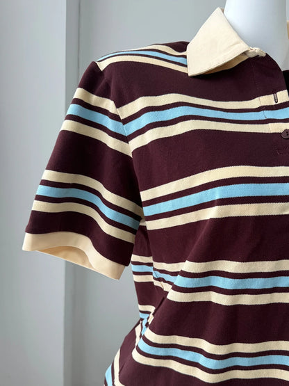 Hirsionsan Polo Neck T Shirt Women Soft Chic Tees 95% Cotton Jumper Clothes Loose Casual Pullover 2025 Summer New Crop Tops