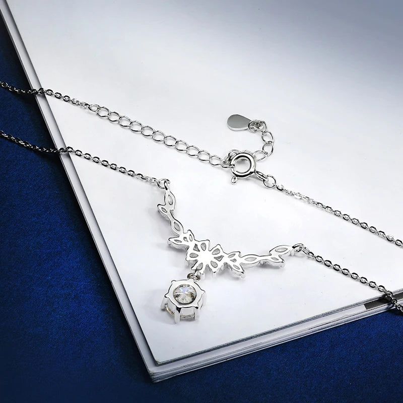 Halaile D Color Moissanite S925 Sterling Silver Cassia Twig Necklace Trendy Neck Chain Fine Jewelry Women Wedding Gift