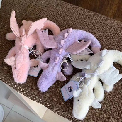 JellyCat 18cm ソフトぬいぐるみ 楽しいかわいい小さなドラゴンぬいぐるみ 動物ペンダント キーチェーン バッグペンダントアクセサリー 人形ペンダントギフト